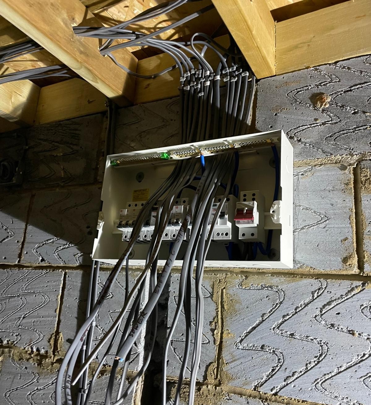 Electrician carrying out a house rewire in London